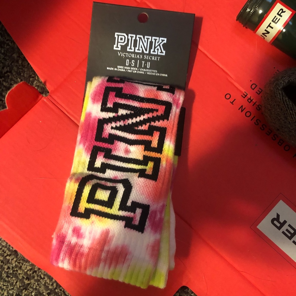 Pink tie dye socks